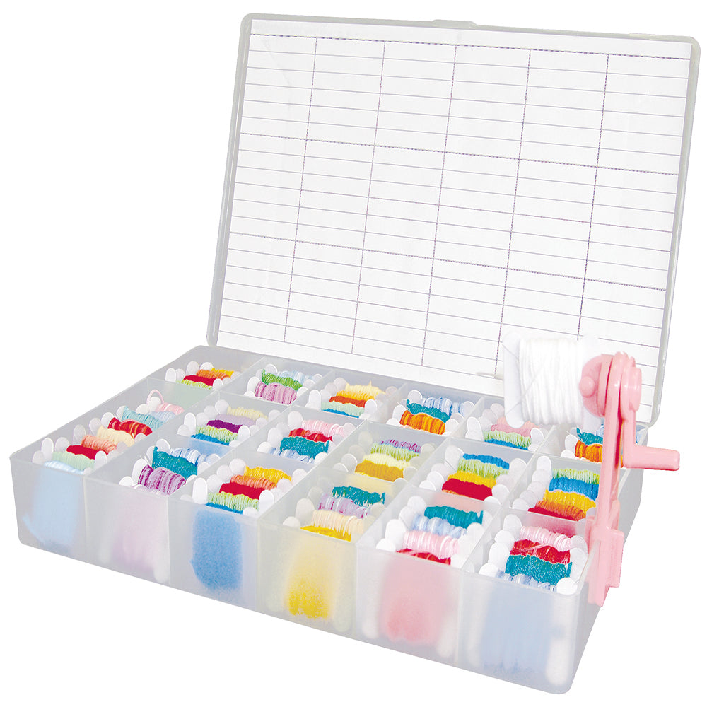 Unique Large Floss Box with 100 Card Bobbins
