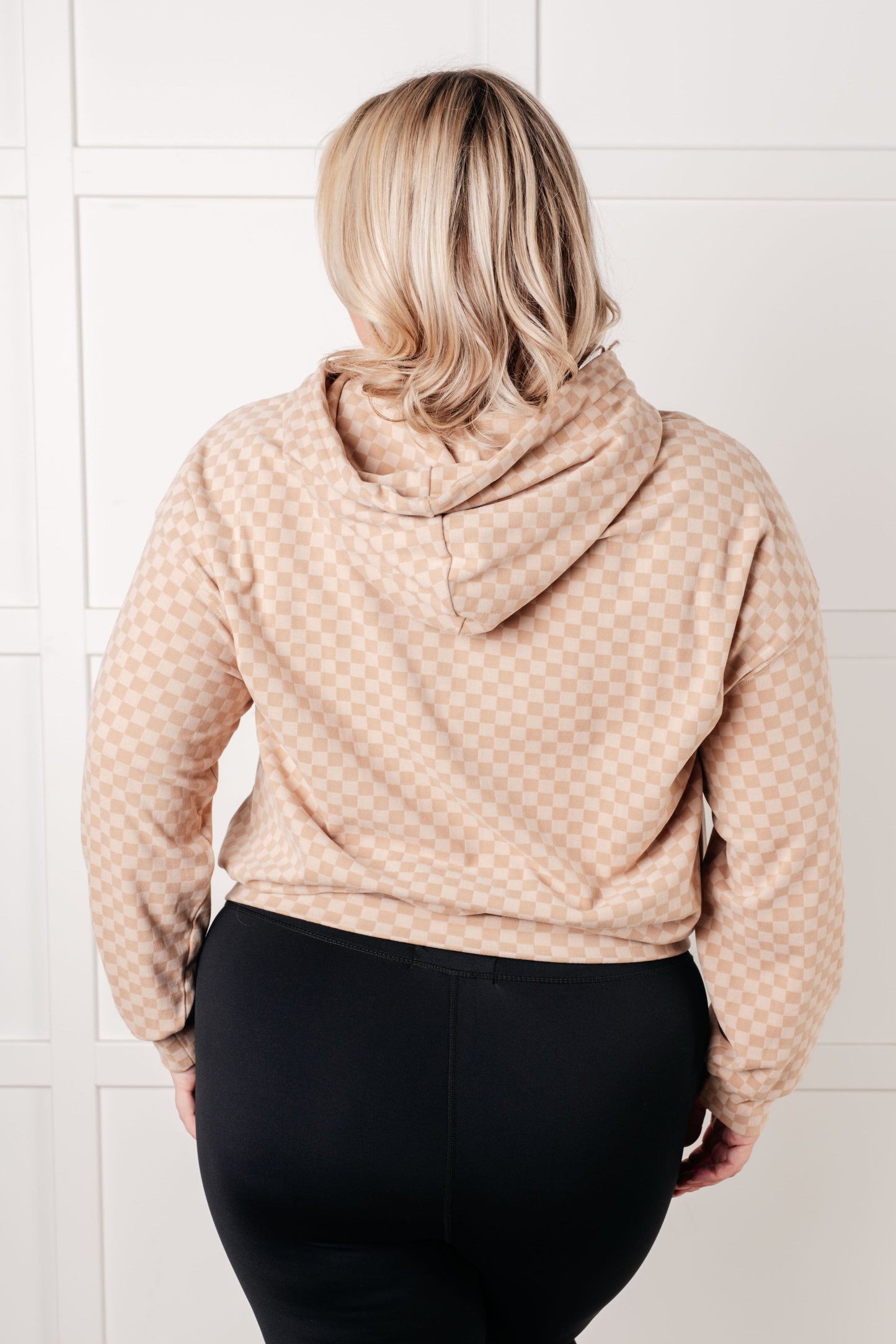 Sudadera con capucha a cuadros Ask Me Out en color caqui
