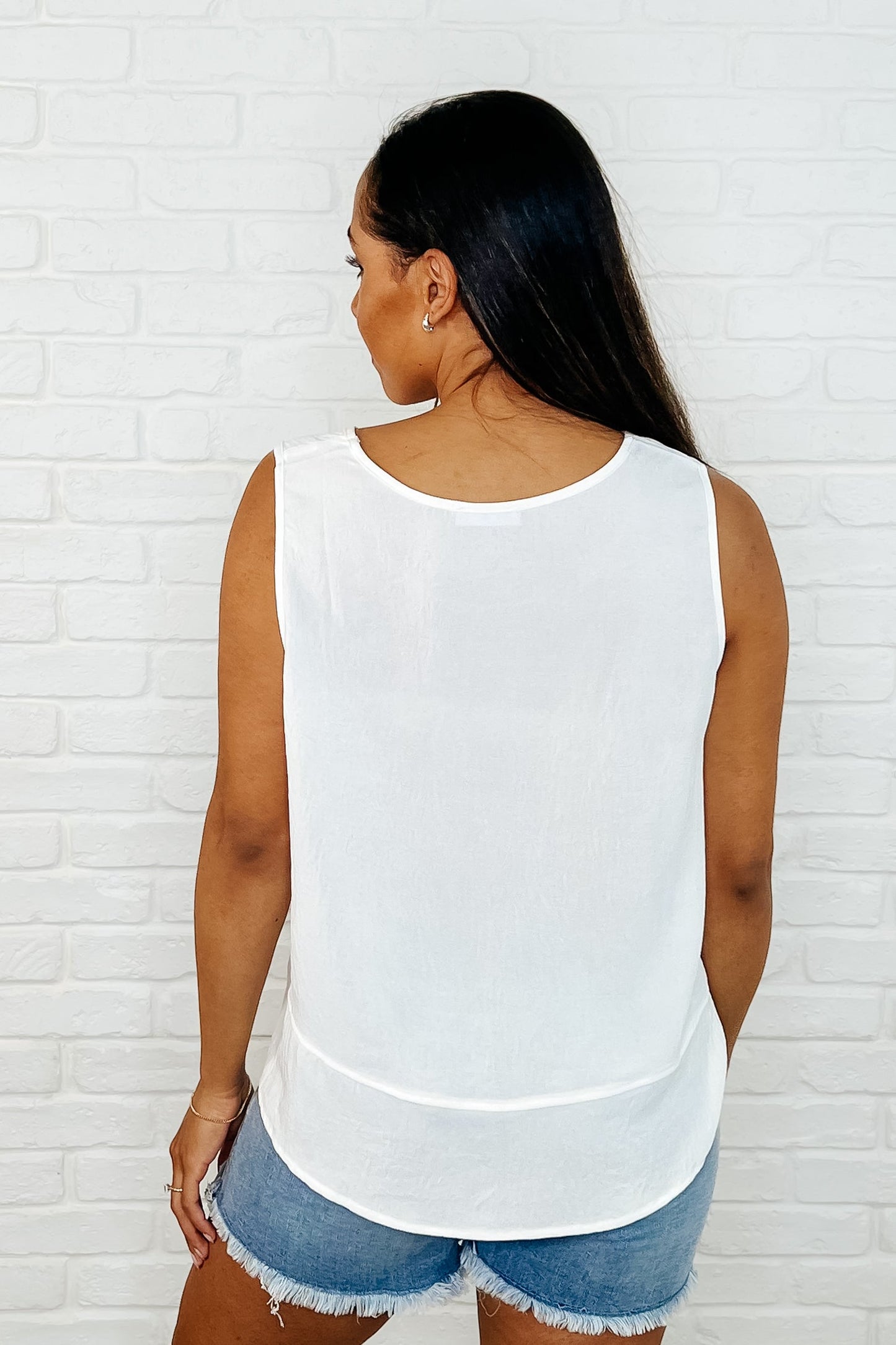 Tanque Keep it Cool or Crash Out en color blanco roto