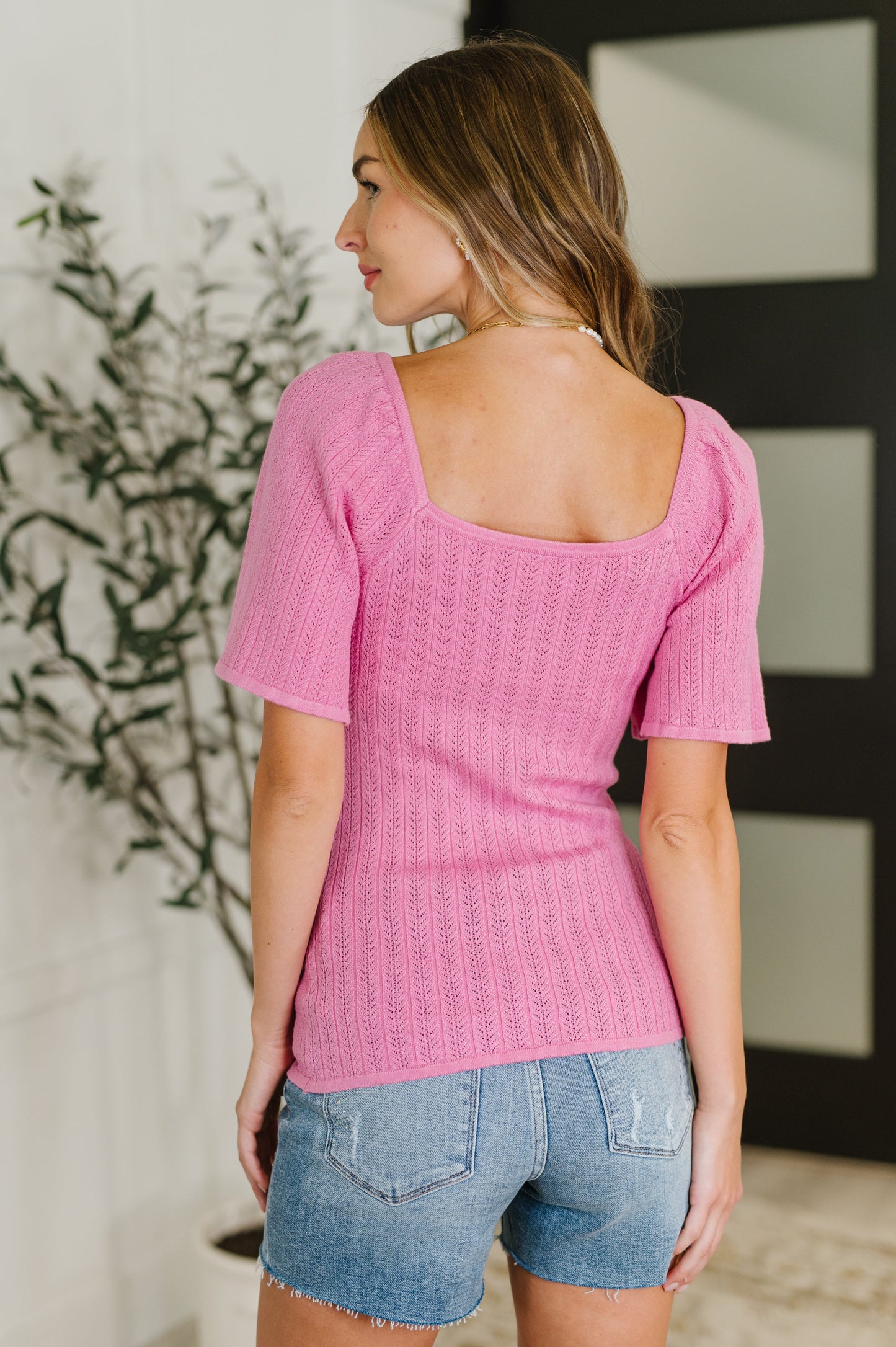 PREORDEN: Blusa de punto con mangas estilo kimono en color fucsia