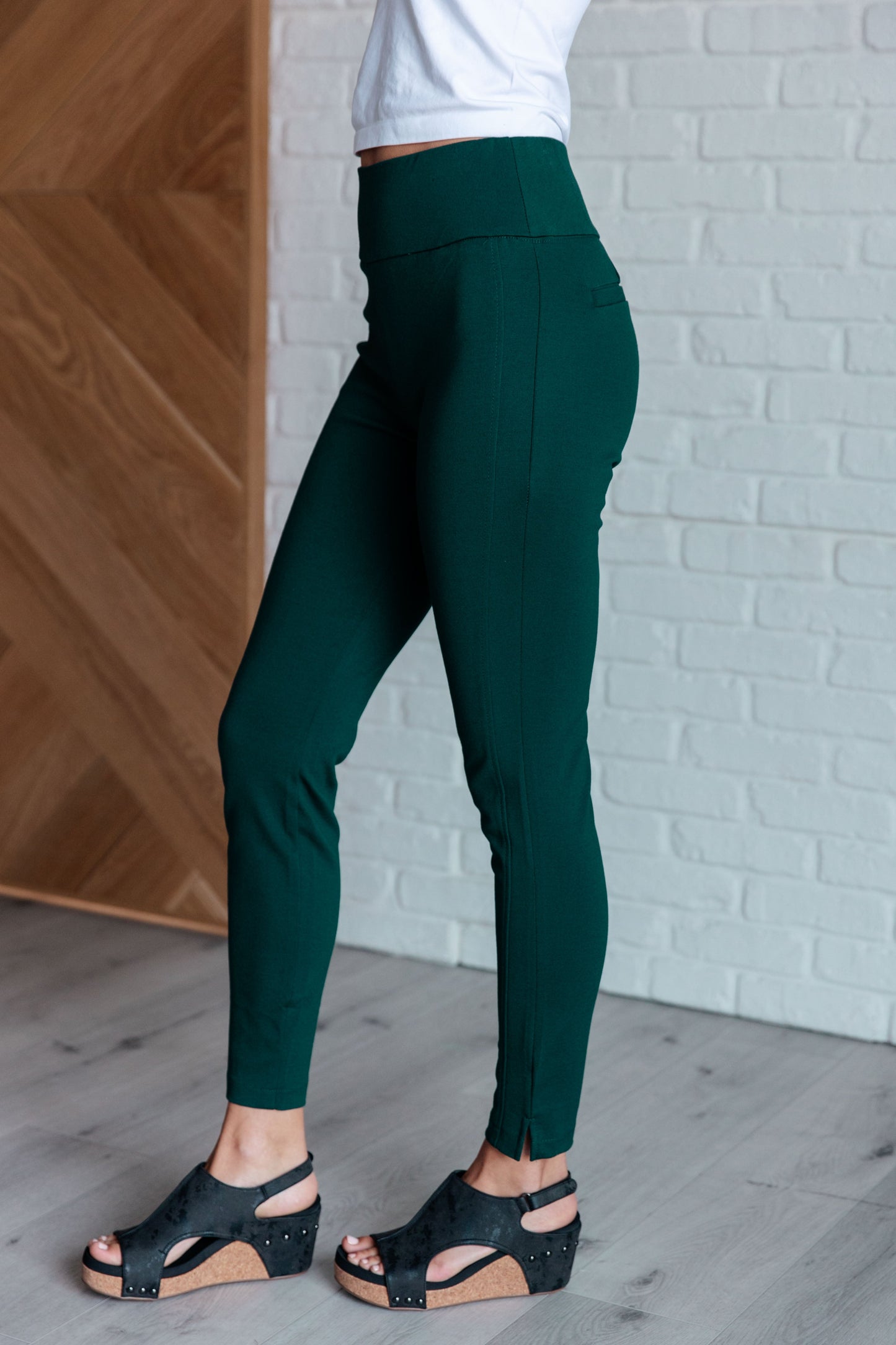 Pantalones Magic Skinny de 28" en verde cazador
