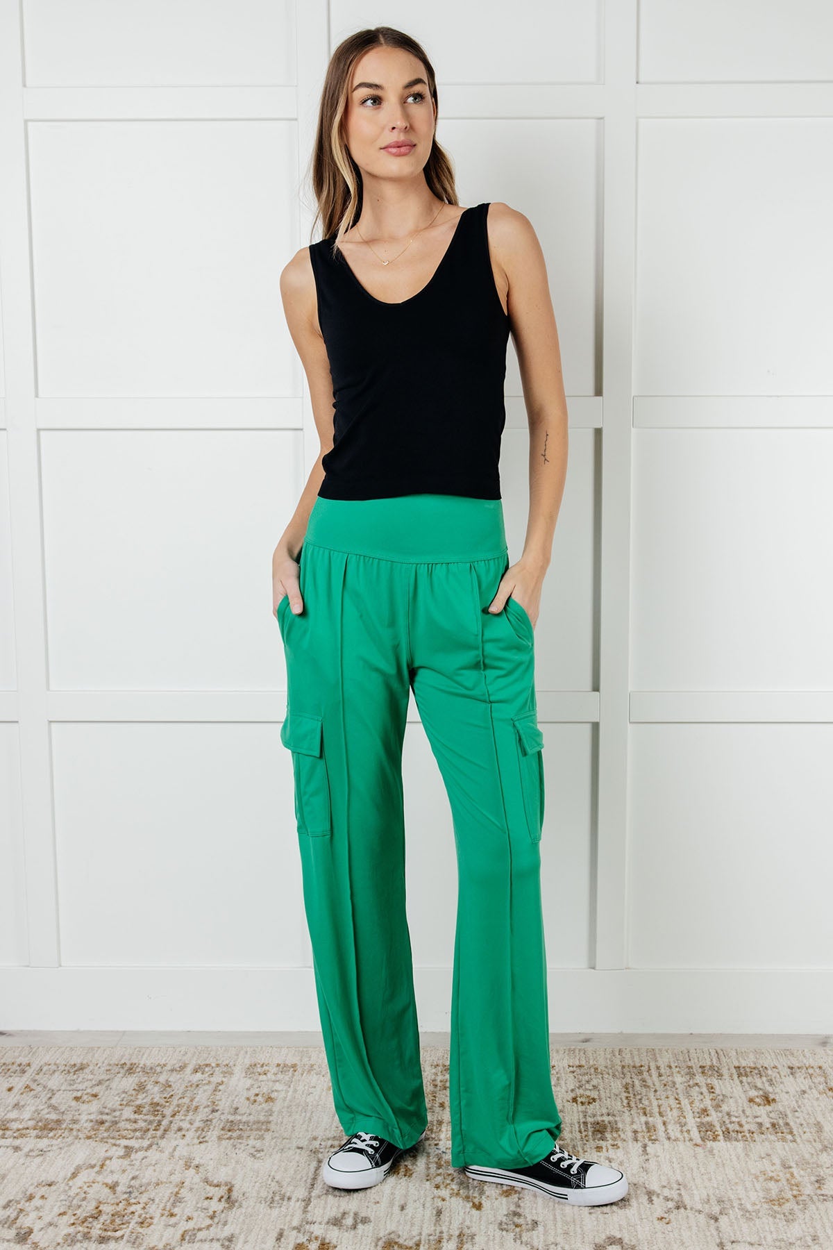 Pantalones cargo Race to Relax en verde esmeralda