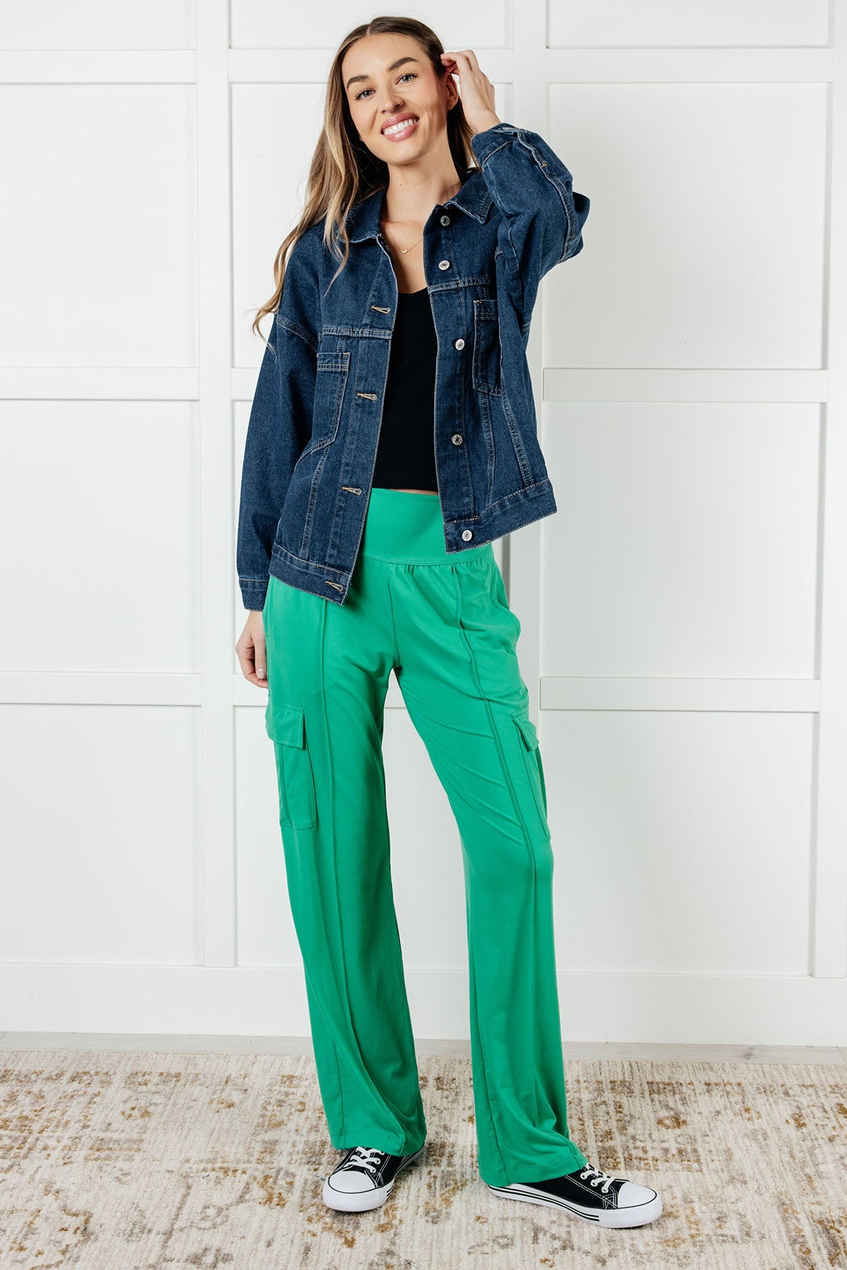 Pantalones cargo Race to Relax en verde esmeralda
