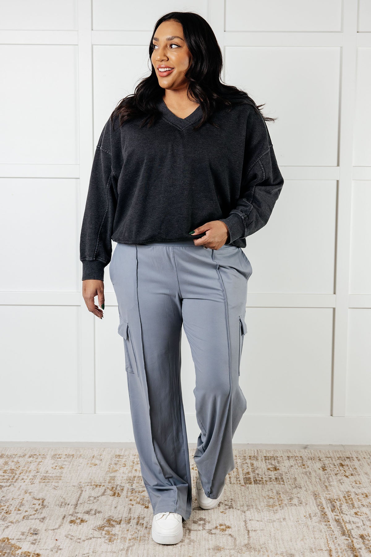 Pantalones cargo Race to Relax en gris rinoceronte