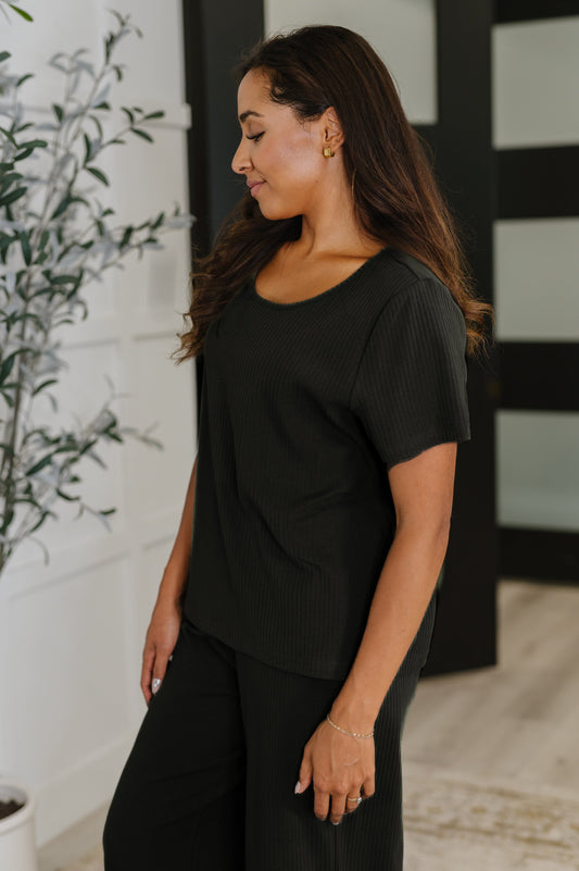Camiseta cuadrada Thyme en negro