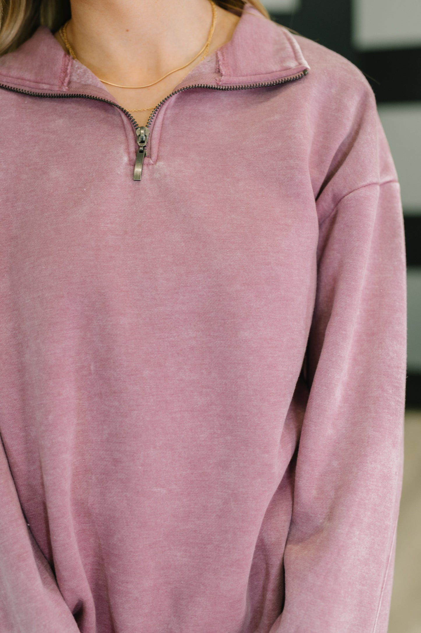 Deberías saber el jersey con media cremallera en rosa claro