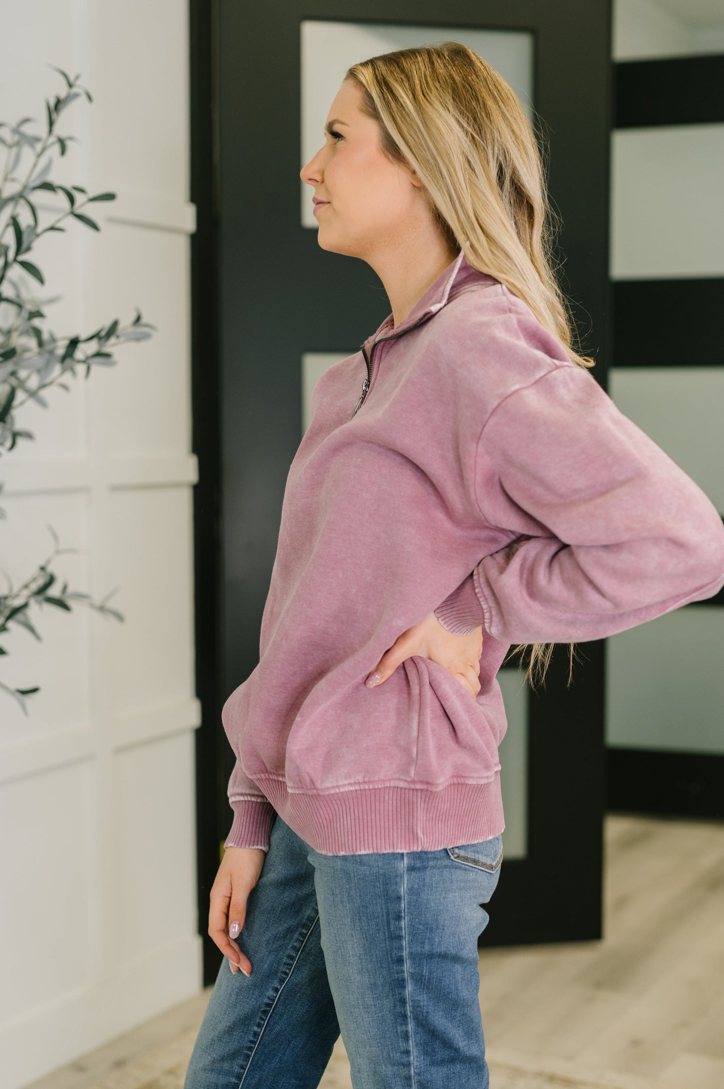 Deberías saber el jersey con media cremallera en rosa claro