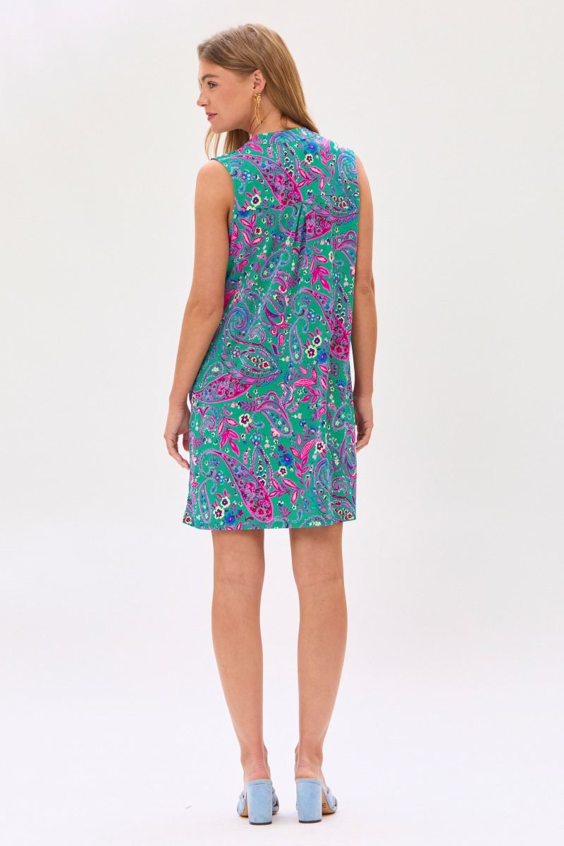Vestido de tirantes Dear Scarlett Lizzy en color esmeralda/rosa