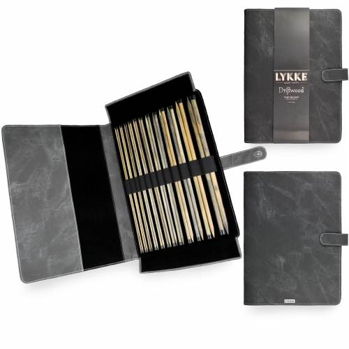 LYKKE Driftwood 14" Straight Needle Set - Grey Fabric Pouch