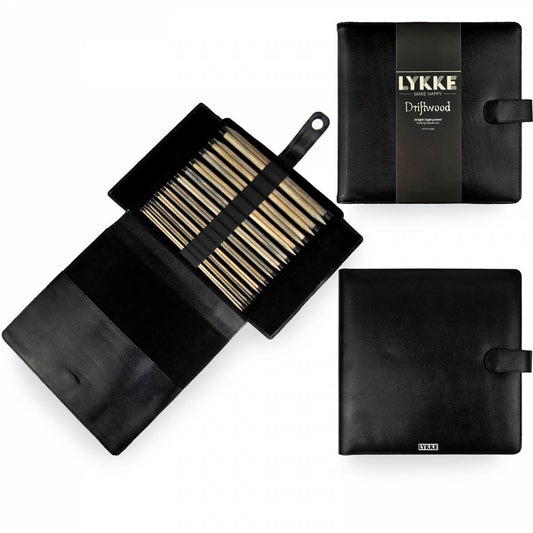 LYKKE Driftwood 10" Straight Needle Set - Black Faux Leather