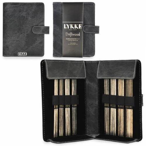 LYKKE Driftwood 6" Double-Pointed Needle Set - Small Sizes Grey Denim Case