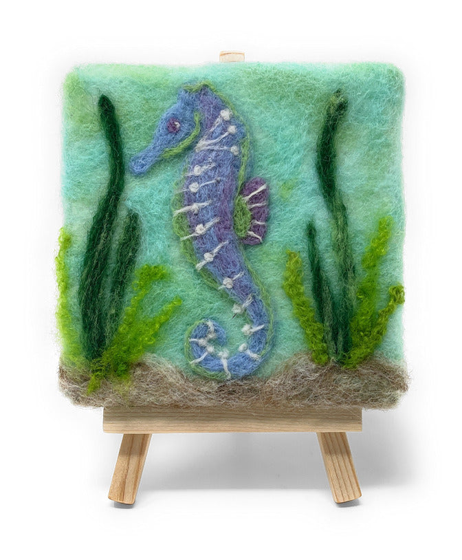 Seahorse Mini Masterpiece Painted Wool Needle Felting Kit