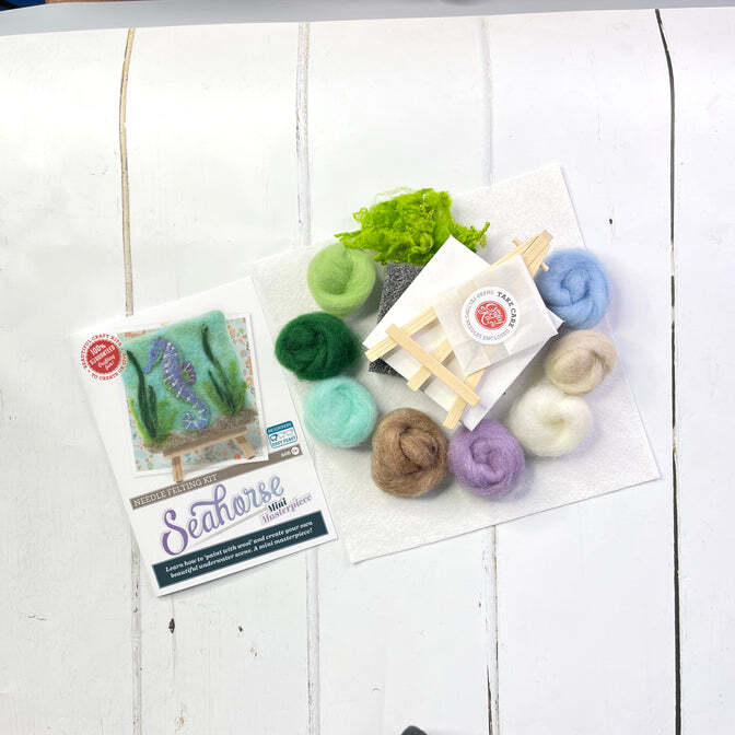 Seahorse Mini Masterpiece Painted Wool Needle Felting Kit