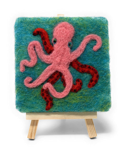 Octopus Mini Masterpiece Painted Wool Needle Felting Kit