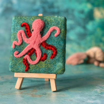 Octopus Mini Masterpiece Painted Wool Needle Felting Kit