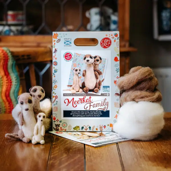 Meerkat Family Needle Felting Kit