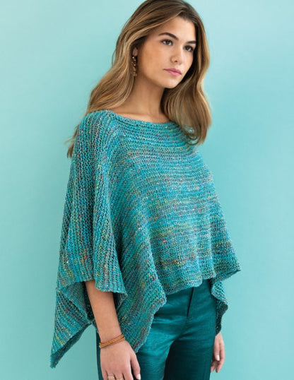 El kit de poncho Easy-Peasy en Noro Kakigori