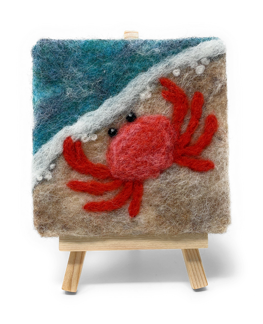 Crab Mini Masterpiece Painted Wool Needle Felting Kit