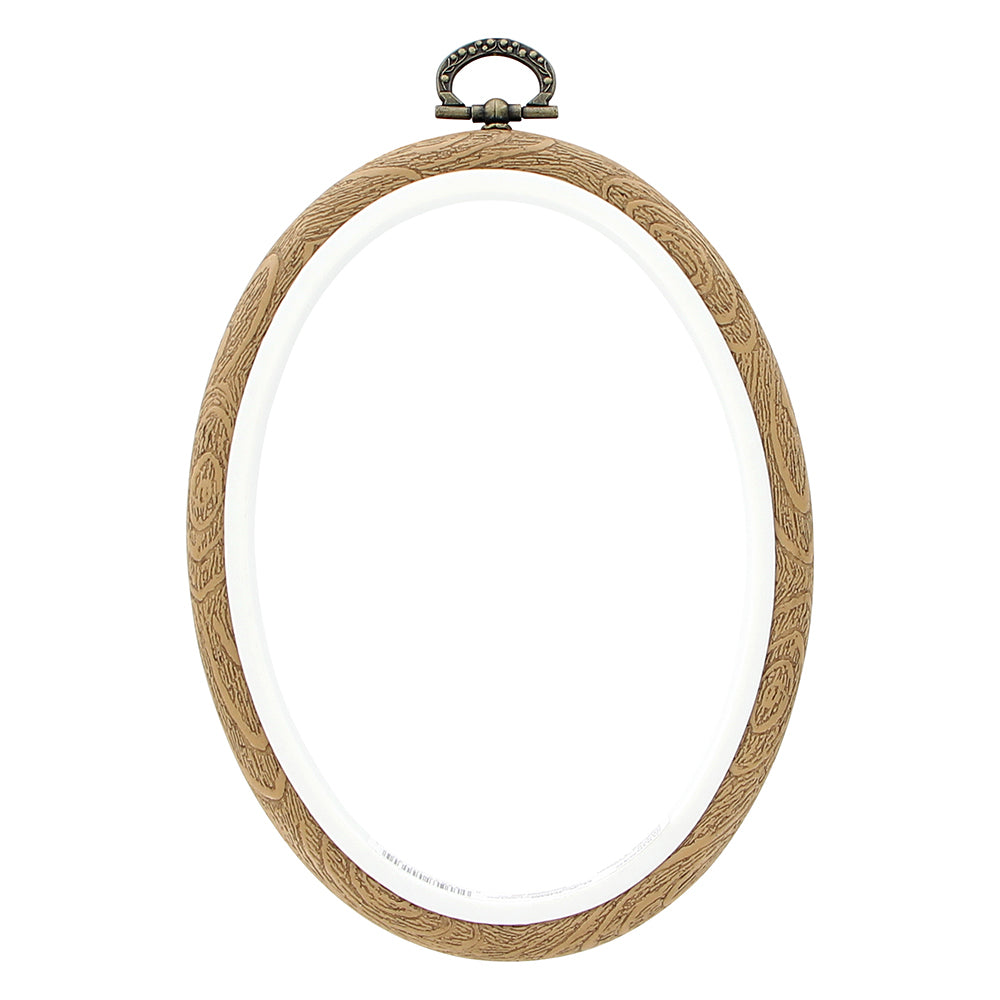 Plastic Woodgrain Oval Embroidery Hoop