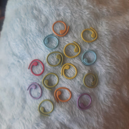 Nannie Charm  *Spirals* open Metal Stitch Markers best for Crochet