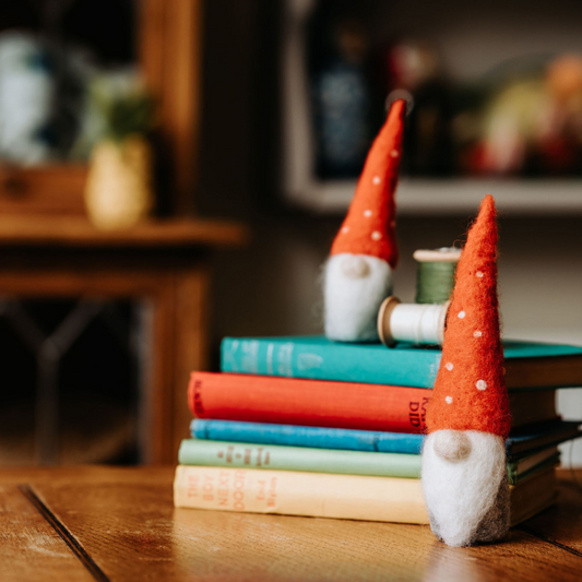 Nordic Gnomes in a Hoop Painted Wool Needle Felting Kit