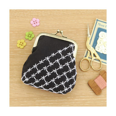 Kit Olympus Sashiko - Bolsa Gamaguchi (Marina)