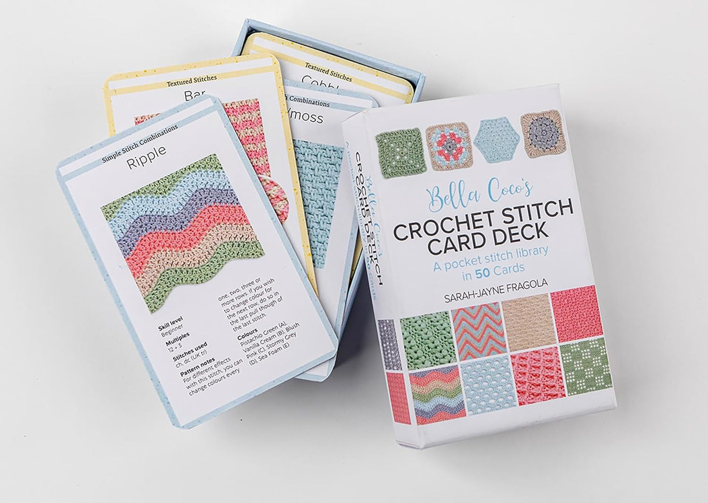 Bella Coco’s Crochet Stitch Card Deck: A pocket stitch library in 52 cards, by Sarah-Jayne Fragola