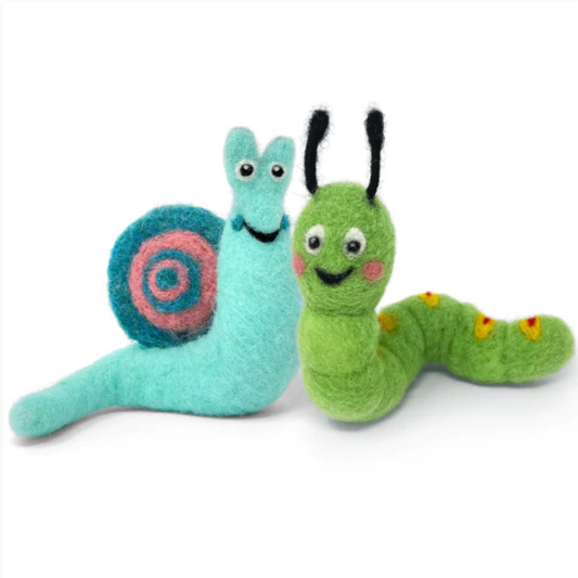 Snail and Caterpillar Needle Felting Kit