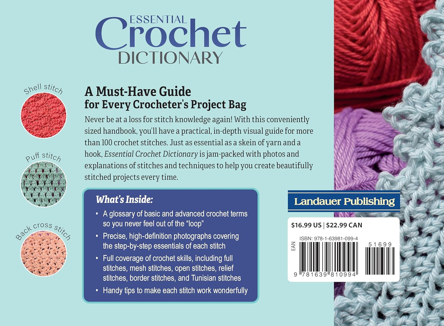 Diccionario esencial de crochet: una guía visual de puntadas y técnicas, por Sophie Martin