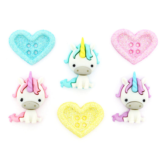 Dress It Up - Colección de botones Unicorn Love