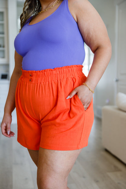 Shorts de lino de tiro alto A Little Lazy 
