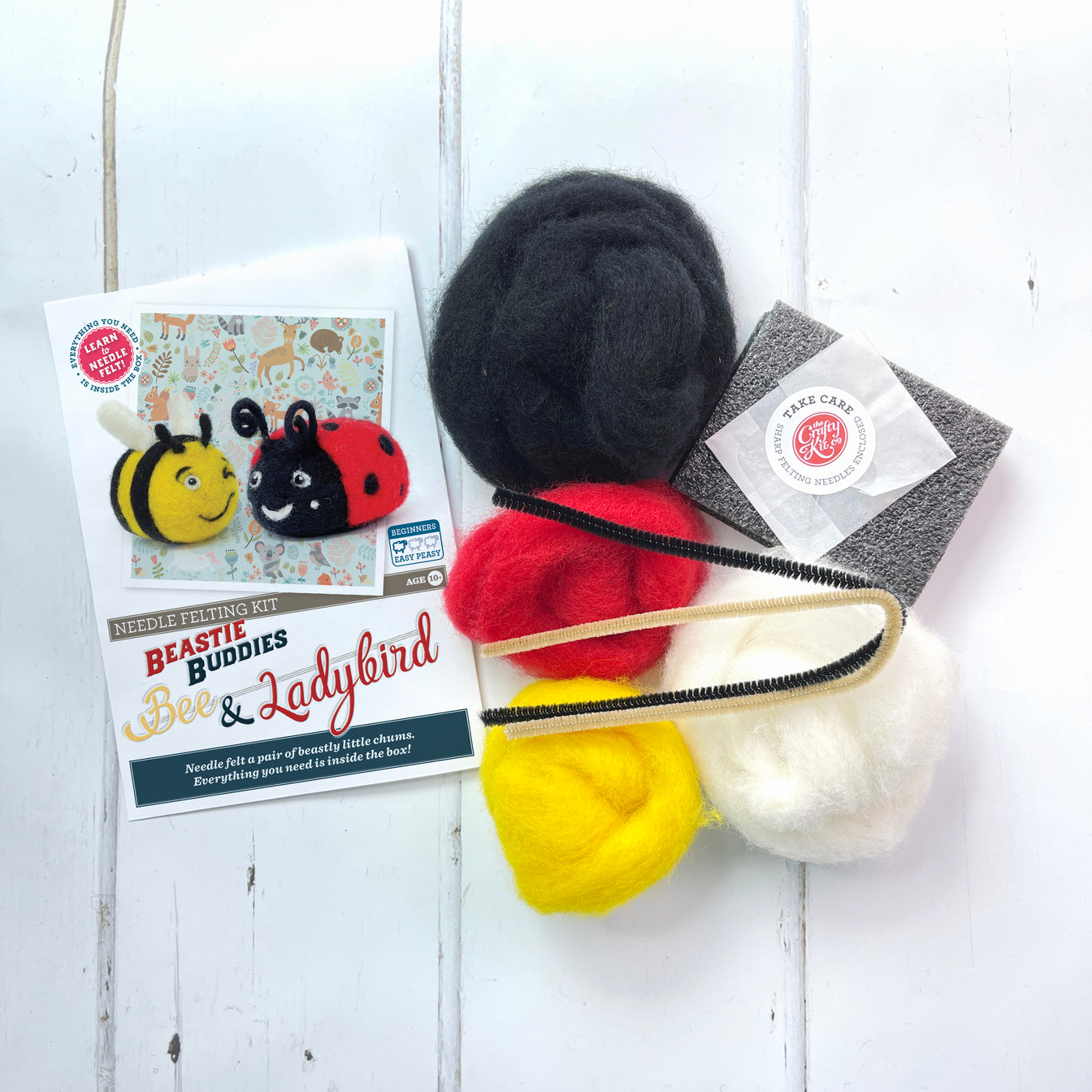 Bee and Ladybird Needle Felting Kit