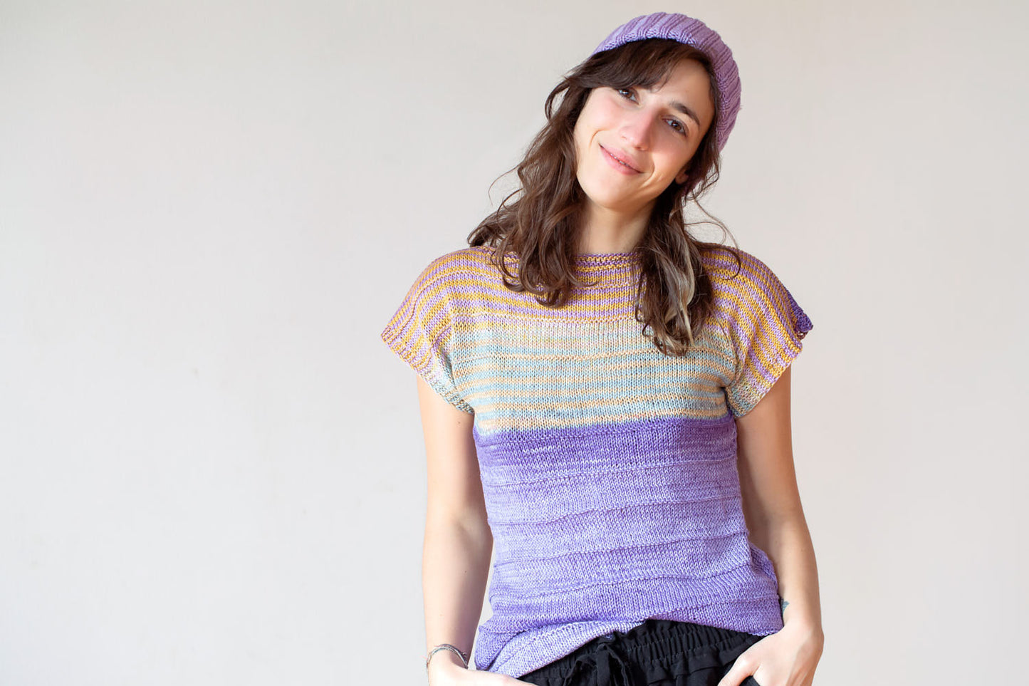 Boat Neck Tee Top Kit in Urth Yarns Uneek Cotton DK