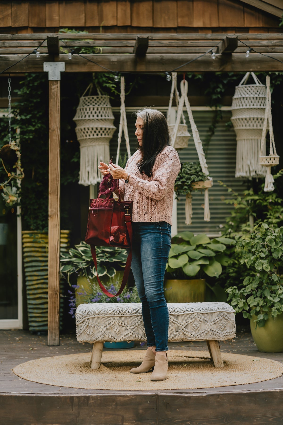 della Q Maker's Mesh Tote - Red