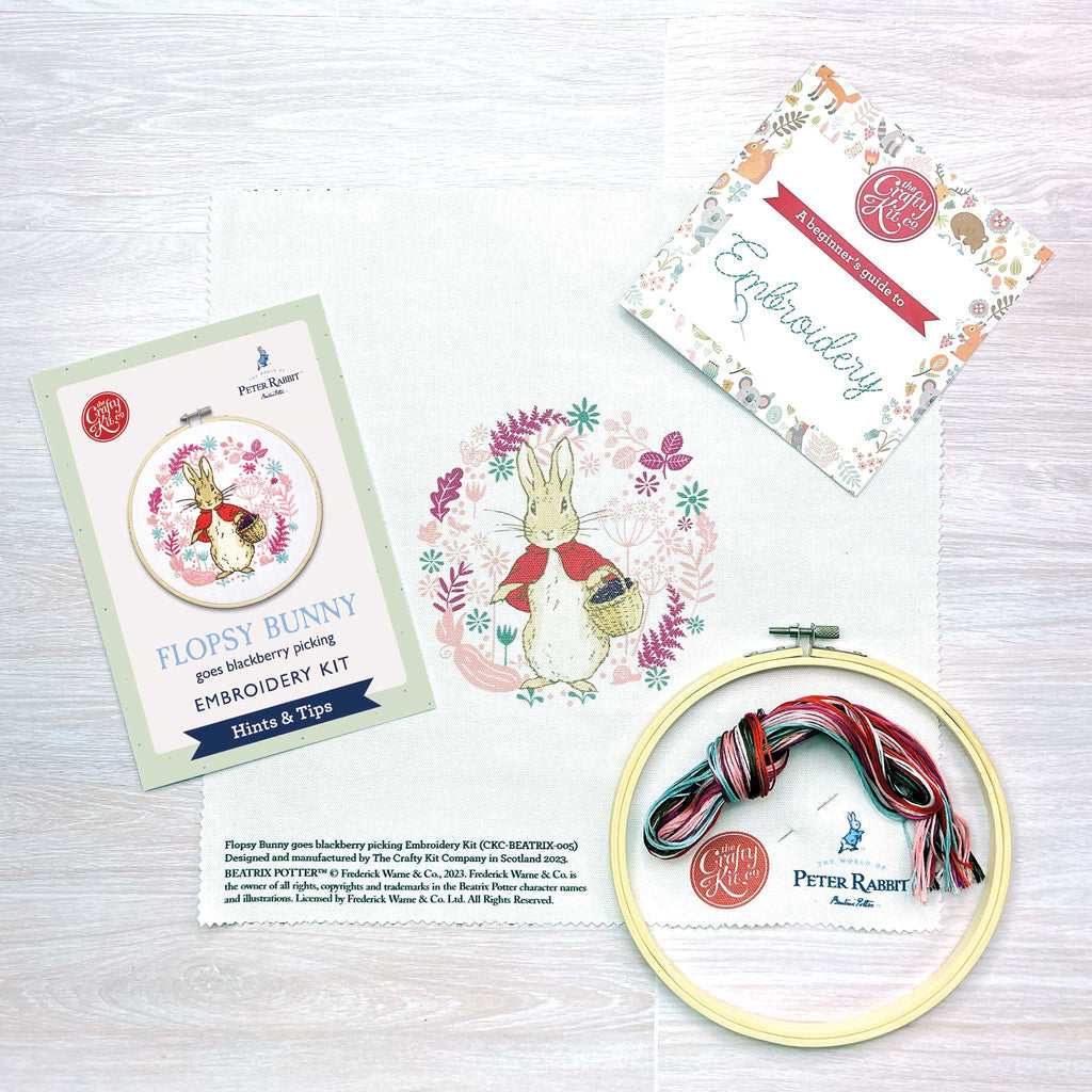 Beatrix Potter -  Flopsy Goes Blackberry Picking Embroidery Kit