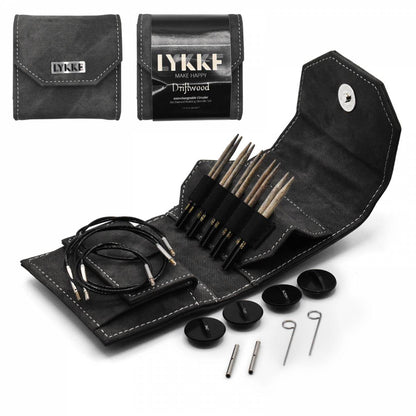 Lykke Driftwood 3.5" Interchangeable Starter Circular Knitting Needle Set - Grey Denim Effect