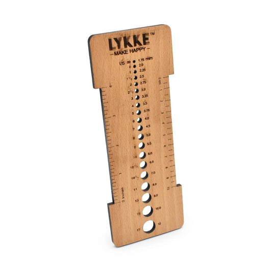 Lykke Beechwood Needle Sizer + Gauge Tool