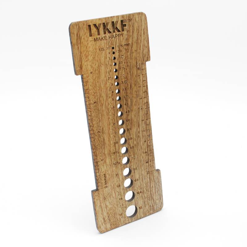 Lykke Needle Sizer and Gauge Tool - Mango Wood