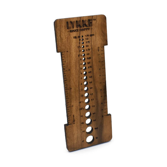 Lykke Acacia Wood Needle Sizer + Gauge Tool