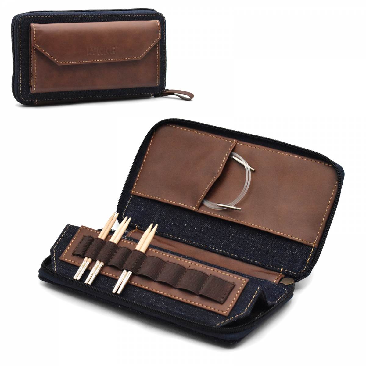 Lykke Oxford 3.5" Interchangeable Needle Tip Case - Chocolate