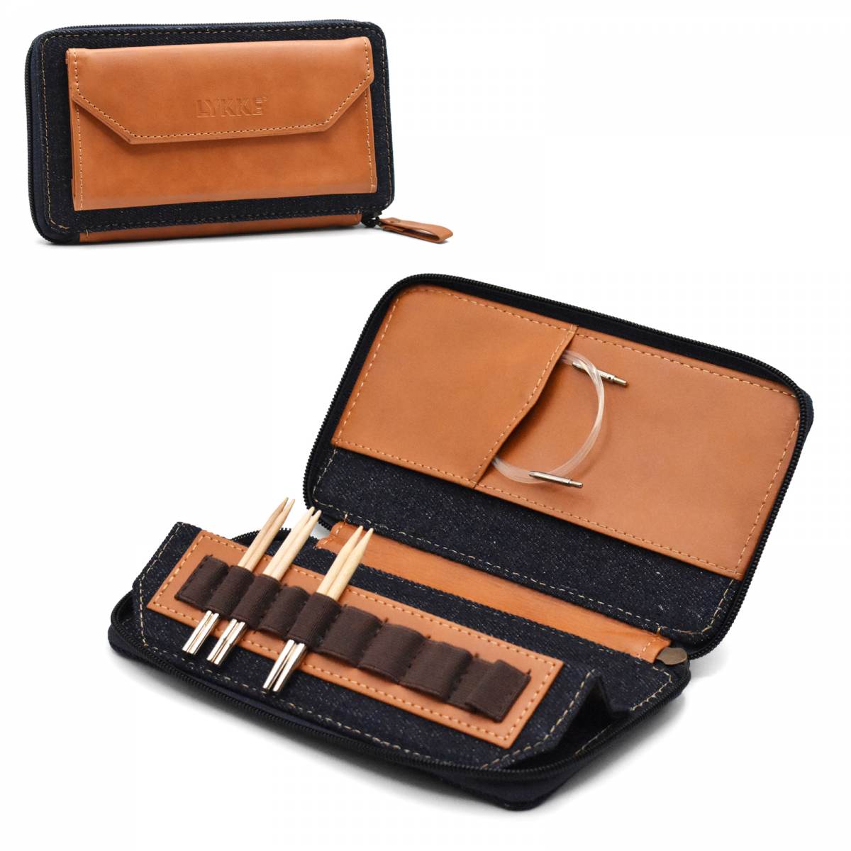 Lykke Oxford 3.5" Interchangeable Needle Tip Case - Camel