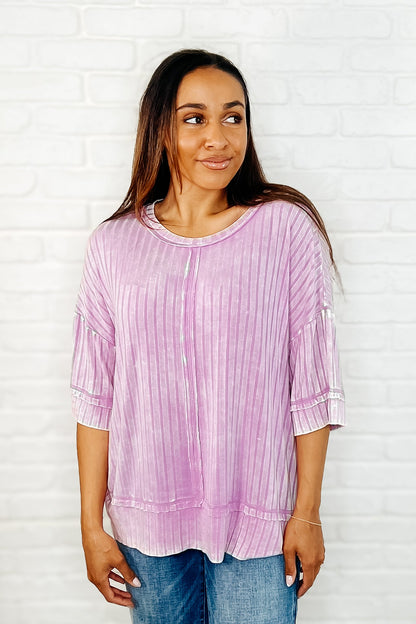 Loosely Speaking Oversized Basic Top in Mauve