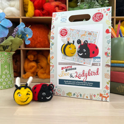 Bee and Ladybird Needle Felting Kit