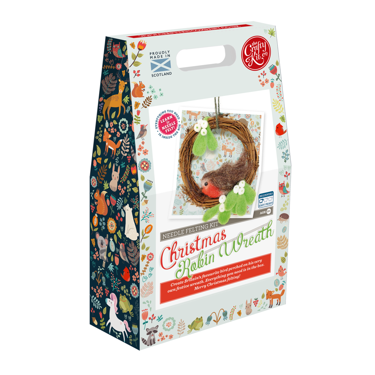 Felt Christmas Robin Wreath Needle Felting Kit