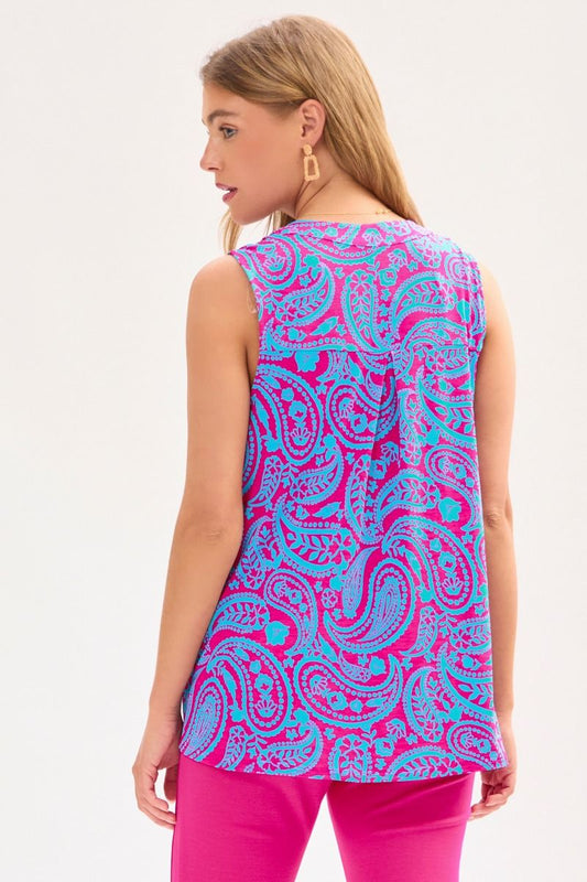 Camiseta sin mangas Dear Scarlett Lizzy en rosa/aguamarina