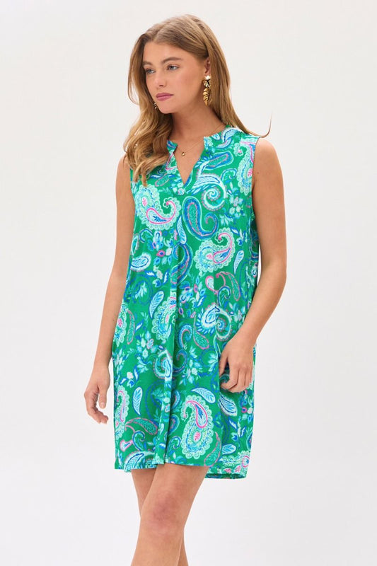 Vestido de tirantes Dear Scarlett Lizzy en color esmeralda/azul