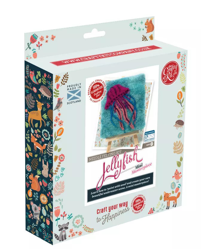 Jellyfish Mini Masterpiece Painted Wool Needle Felting Kit