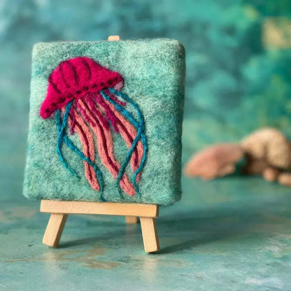 Jellyfish Mini Masterpiece Painted Wool Needle Felting Kit