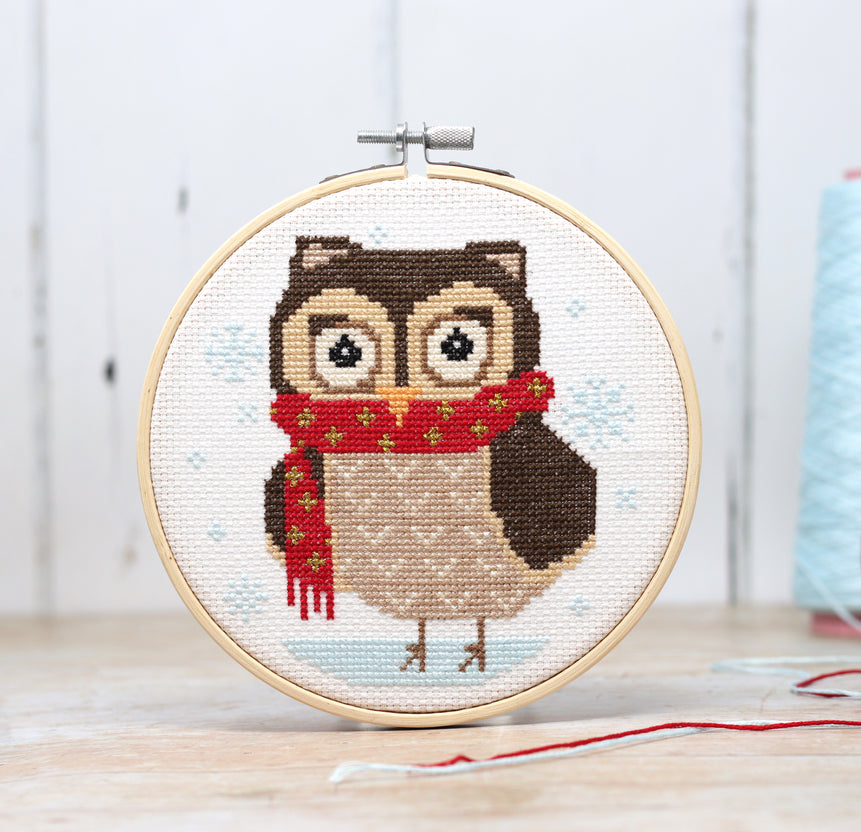 Winter Owl Cross Stitch Kit